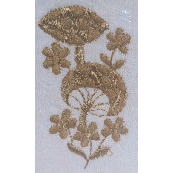 NOS 70s Mushroom Towels Velour Terry Golden Crown Guest Hand Set Of 3 Vtg Groovy - Picture 2 of 11